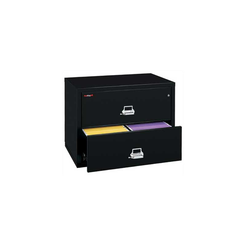 Fireproof 2 - Drawer File Cabinet, Black, Key Lock