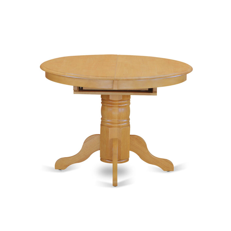 5 Piece Kitchen Table Set for 4 Includes an Oval Dining Room Table with Butterfly Leaf and 4 Linen Fabric Upholstered Chairs, 42x60 Inch, Oak
