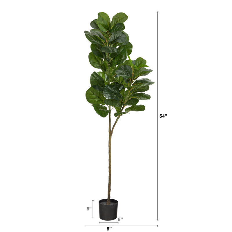 Figuier artificiel en pot, H 54 po x l 8 po x P 8 po
