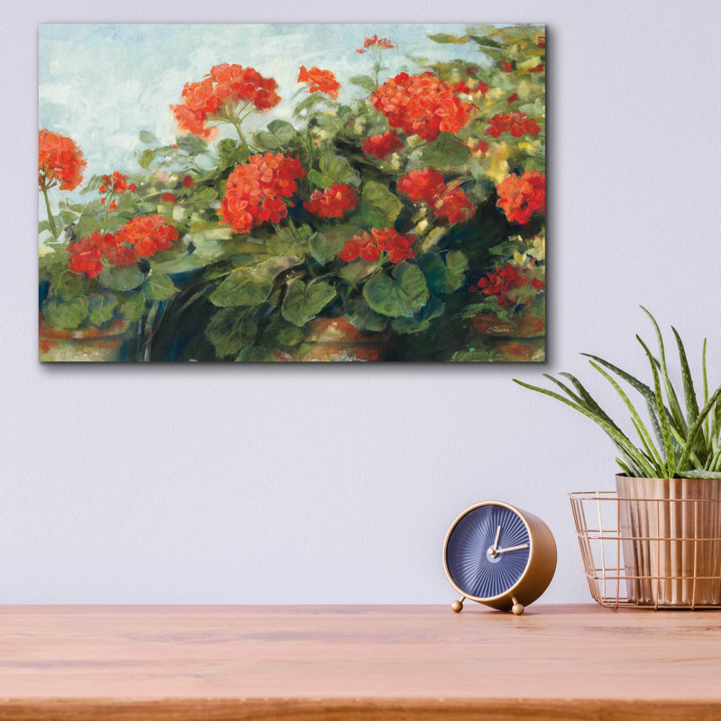 «Geranium Wave» par Carol Rowan, H 12 po x l 16 po x P 0,13 po