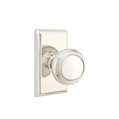 Ensemble de boutons d'intimité Emtek avec rosette rectangulaire et bouton Norwich