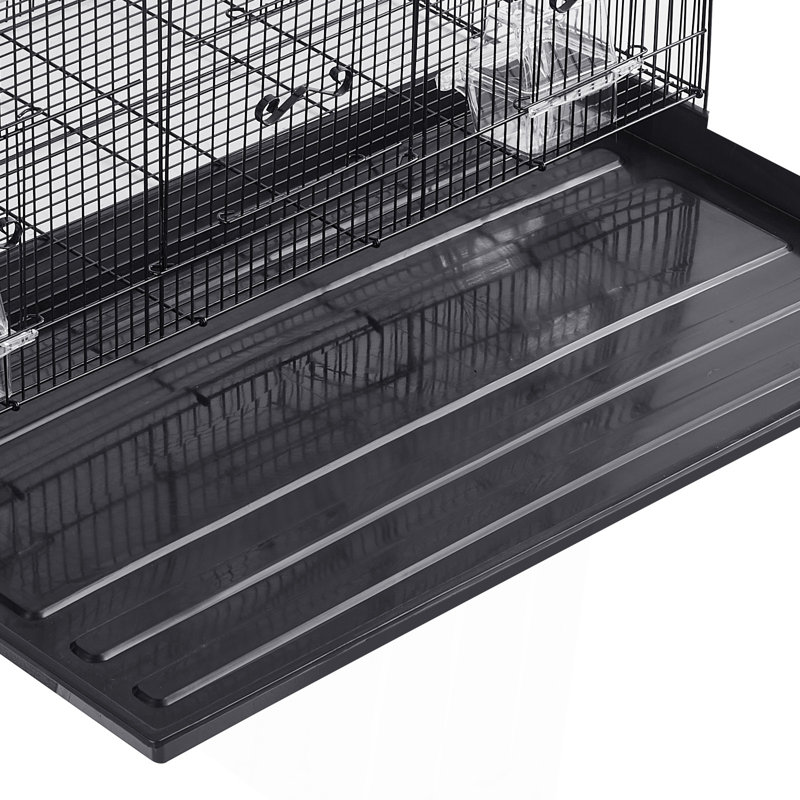 Cage à oiseaux 30 pouces, grandes cages à perruches en métal pour petits perroquets perroquets et inséparables, cage à oiseaux avec support roulant et plateau