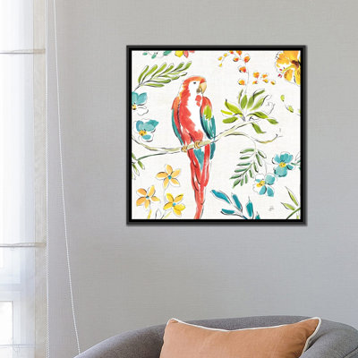 « tropical oasis, white iii », reproduction sur toile