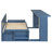 Full Size Daybed with Removable Desk, Storage Drawers & Hydraulic Side Table, Blue-142555691-142555688
