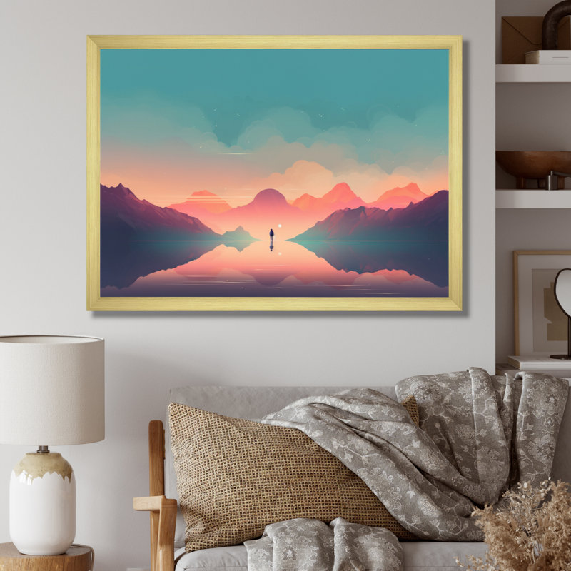 Minimalist Horizon I sur impression sur toile, Cadre doré à une seule photo, H 34 po x l 44 po x P 1,5 po
