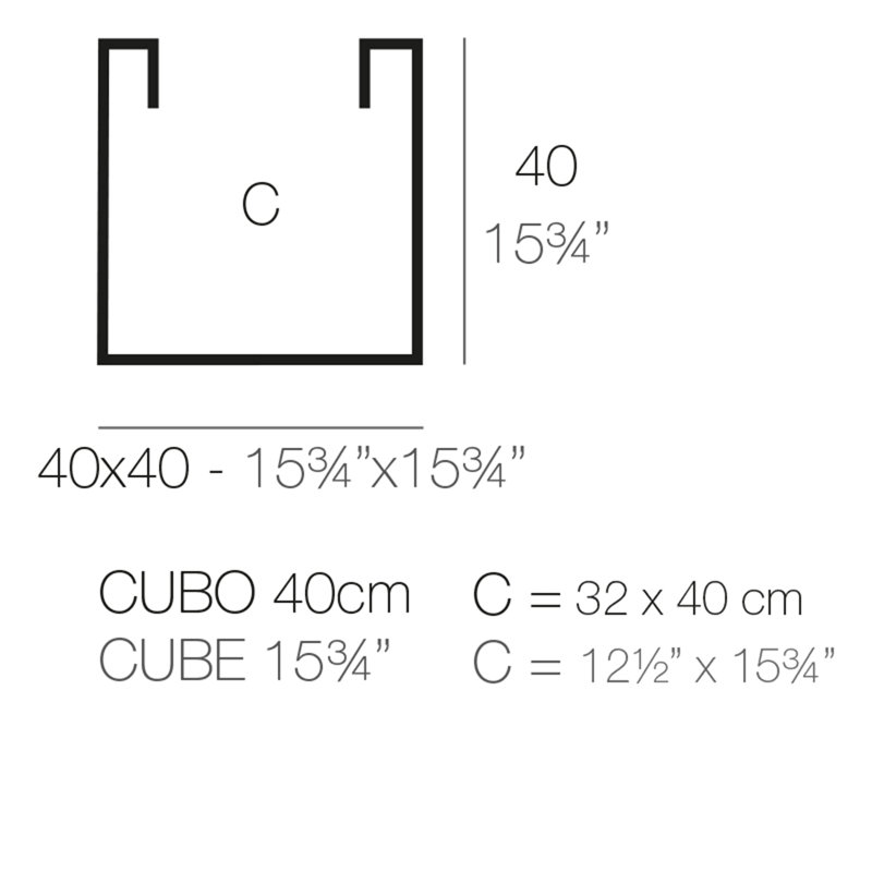 Cubo Resin Pot Planter, Steel, 15.75" H x 15.75" W x 15.75" D