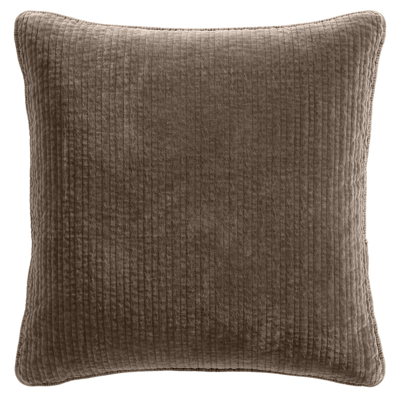 Taie décorative moderne en velours de coton matelassé Stone, Très grand, Émeraude