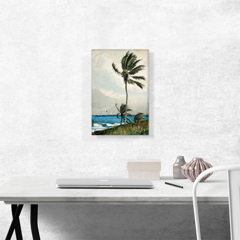 «Palm Tree Nassau 1898» par Winslow Homer, reproduction d'art sur toile tendue, H 18 po x l 12 po x P 0,75 po