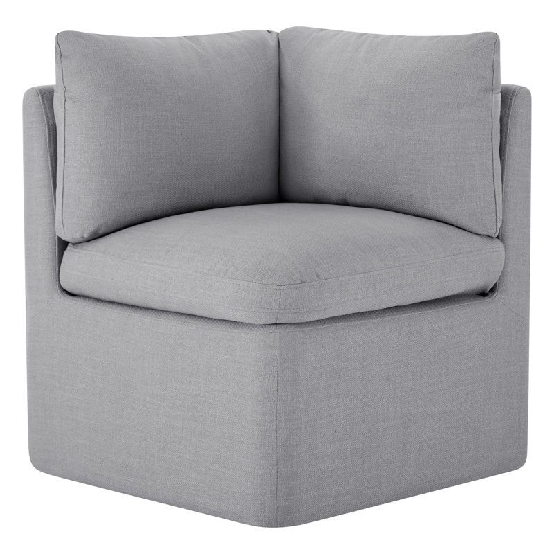 Chaise d'angle Alayaa, Lin performance gris Effie 