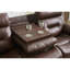 Canapé inclinable en cuir avec console de rangement