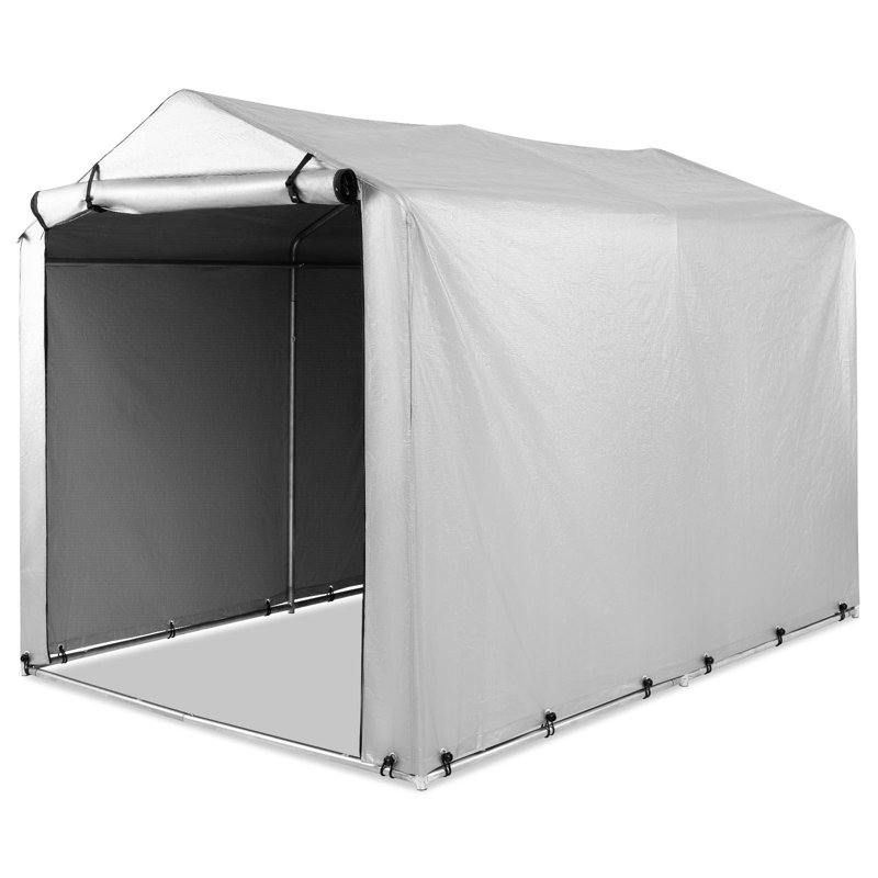 Garden Storage Shed, Waterproof Bike Motorcycle Tent,  Silver/Grey