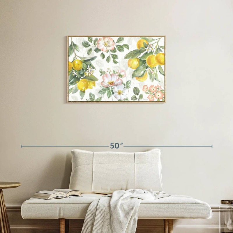 Agrume charme IV, Cadre flottant en bois naturel, 31 po x 21 po
