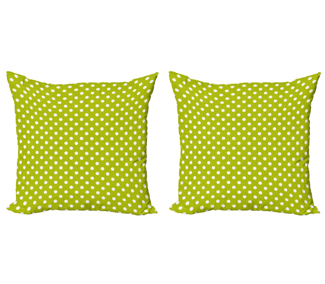 Kissen Kissenbezug 2er Pack, Lime Vintage Polka Dots