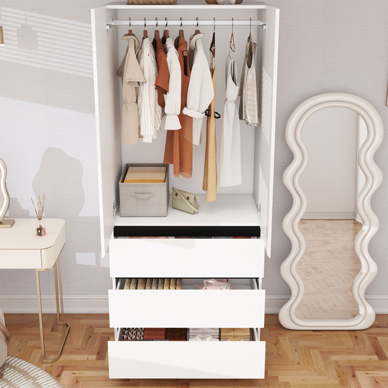 2-Doors Armoire Wardrobe Closet with Drawers