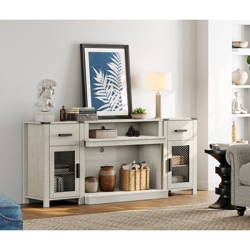 Gracie Oaks TV Stand Set For Ups To 85 Inch TV, White