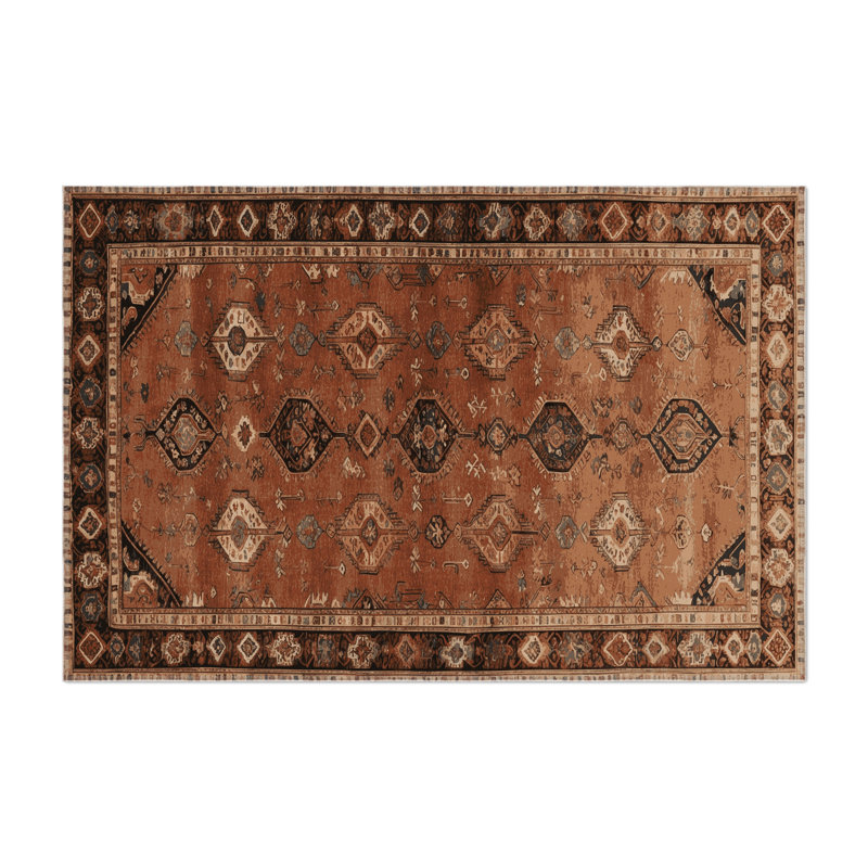 Tapis d'intérieur et d'extérieur brun Persian, Rectangle 9 pi x 12 pi