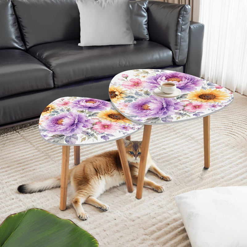 Ensemble de 2 tables basses gigognes Triangle