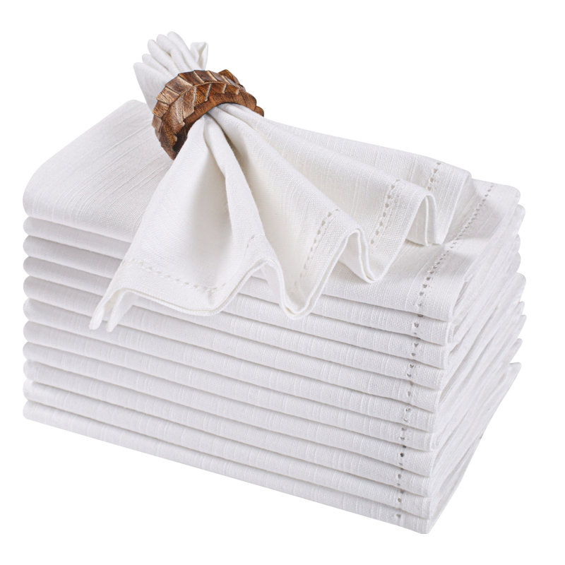 Premium Cotton Cloth Dinner Napkins, Machine Washable, Elegant Napkins for every occasion, 17" W x 17" L, White