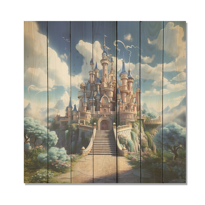 «Princess Magical Castle Dreams I - Châteaux sur bois», H 15 po x l 15 po