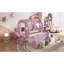 Lit de voiture avec couronne Princess, lit plateforme en bois avec escalier-2025050396