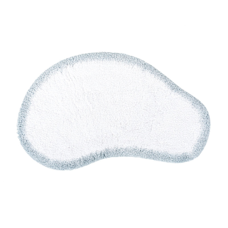 Maiko Bath Rug, 24" W x 39" L, White/Seamist