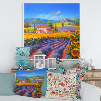 Lavande et champs de tournesols - Peinture sur toile