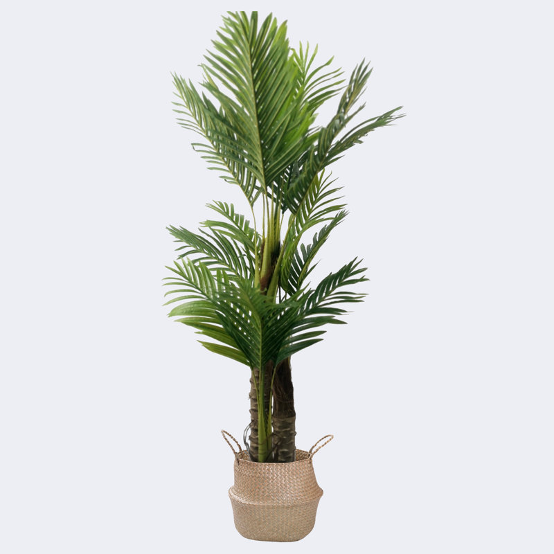 Pot à fleurs type palmier artificiel type D avec poignées, H 23,62 po x l 59,84 po x P 23,62 po