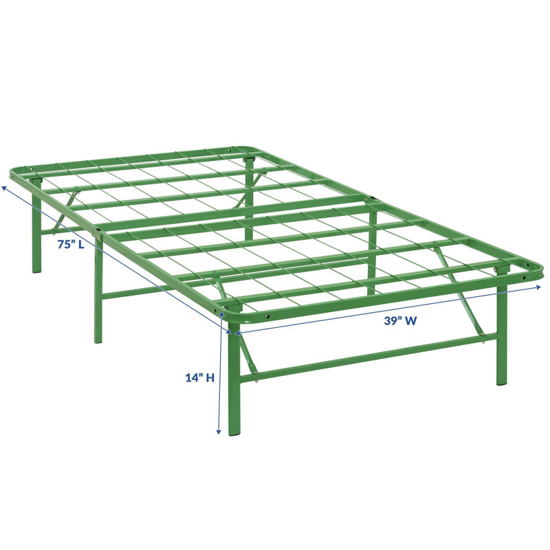 Modway Horizon Stainless Steel Bed Frame, Twin, Green