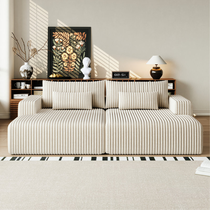 Canapé modulaire 102 po pour salon - sans assemblage, Beige