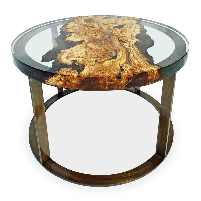 Dodona Coffee Table, Silverberry Wood, Bronze, 17.7'' H x 47.2'' W x 47.2'' D