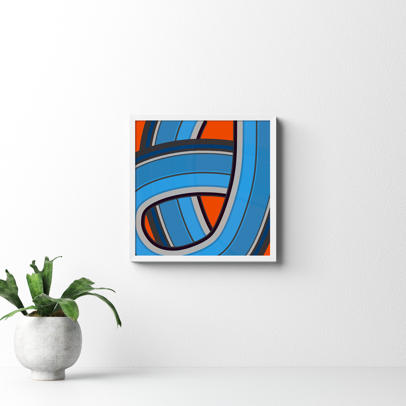 Twist Series I "Twisted River" Print, 16" H x 16" W x 1.25" D, White