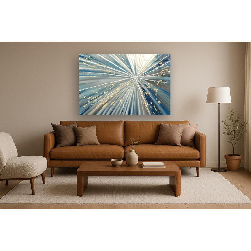 Art mural en verre trempé sans cadre Eclipse Burst - 40 po x 60 po