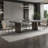 Modern Rectangular Glossy Marble Dining Table Set-102709689