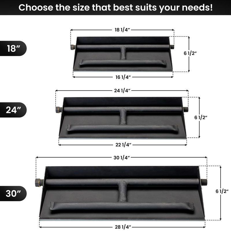 LP Fireplace Dual Row Gas Burner with Connection Kit & Bonus Bag of Glowing Embers, 20.5" H x 6.5" W x 20.5" D