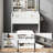 Elegant Vanity Desk Set With Led Lighted Mirror - Adjustable 3-color Lighting, Hair Dryer Holder & Storage Drawers, White Makeup Table With Chair
