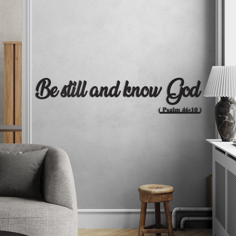 «Be Still and Know God», art mural en métal, psaume 46:10, signe de verset de la Bible, décoration intérieure chrétienne, écriture murale, cadeau religieux