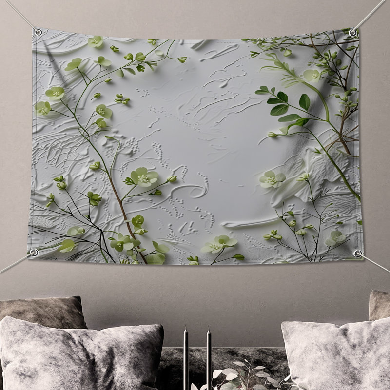 Tapisserie murale «Greenery» - décoration murale florale, H 50 po x l 60 po avec 4 œillets