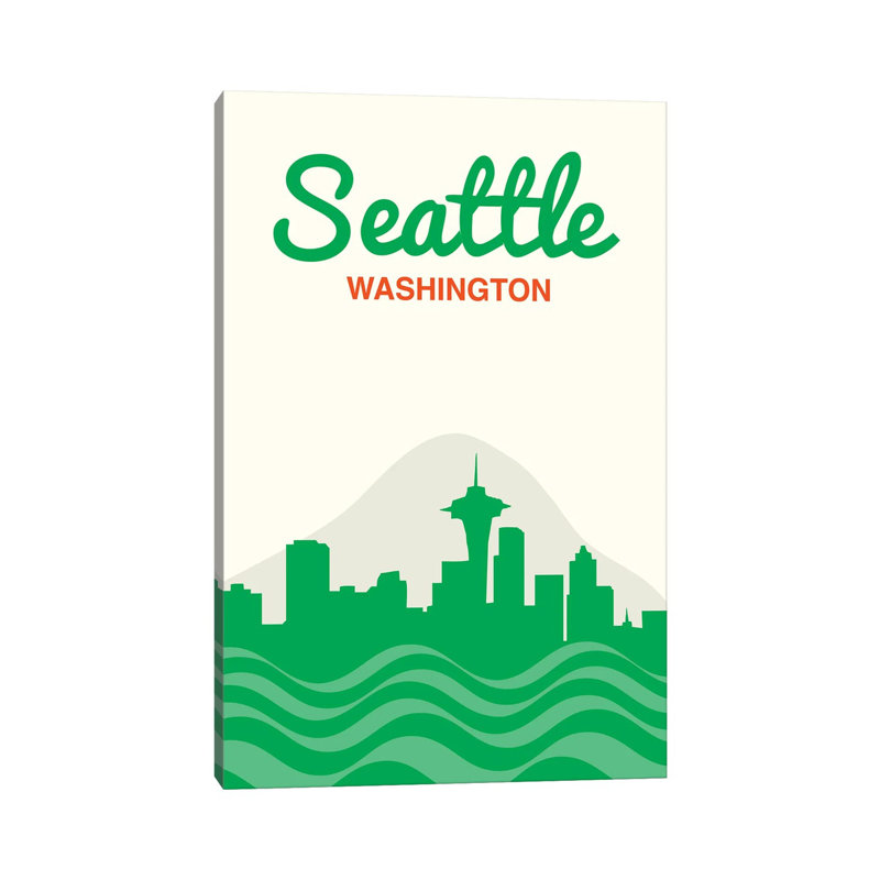 Seattle Skyline by Benton Park Prints - Wrapped Canvas Gallery-Wrapped Canvas Giclée, 30.48 cm H x 45.72 cm W