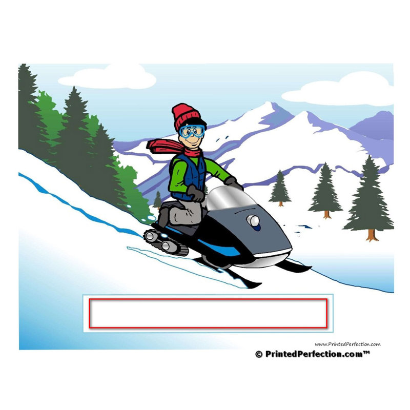 Personalized Name That Toon Snowmobile - Male Rhinestone Bordered Key Chain, Yes
