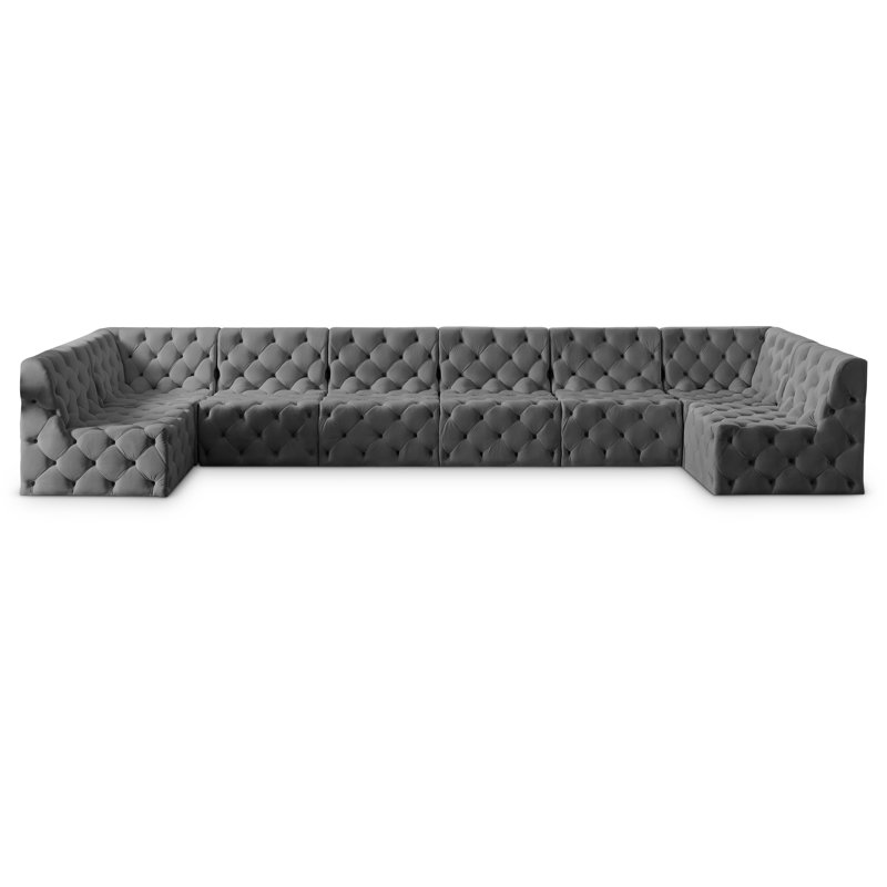 Canapé modulaire Klecka, Velours gris