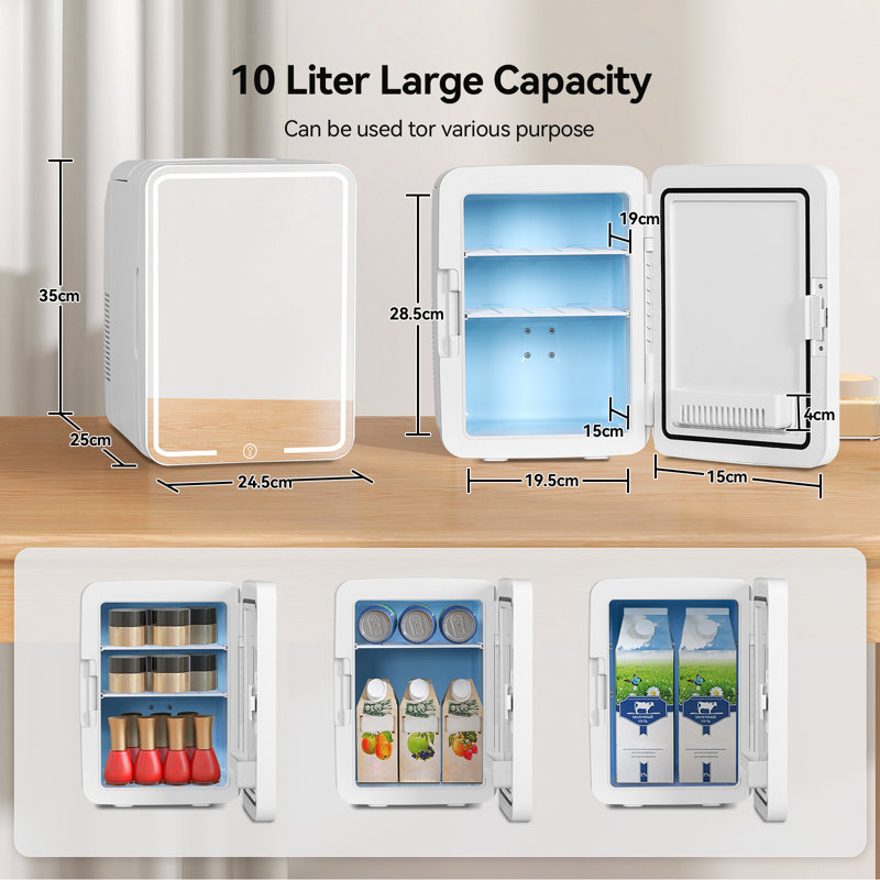PULUOMIS Mini Fridge 12L Countertop Mini Fridge with Freezer