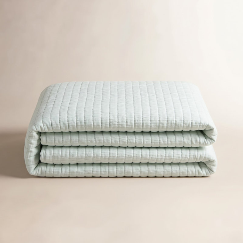 Boyfriend Matelasse Coverlet, Queen Coverlet, Sky