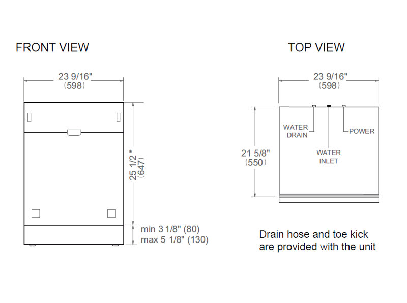 Bertazzoni 23.56'' W Built-In Dishwasher with Stainless Steel Tub