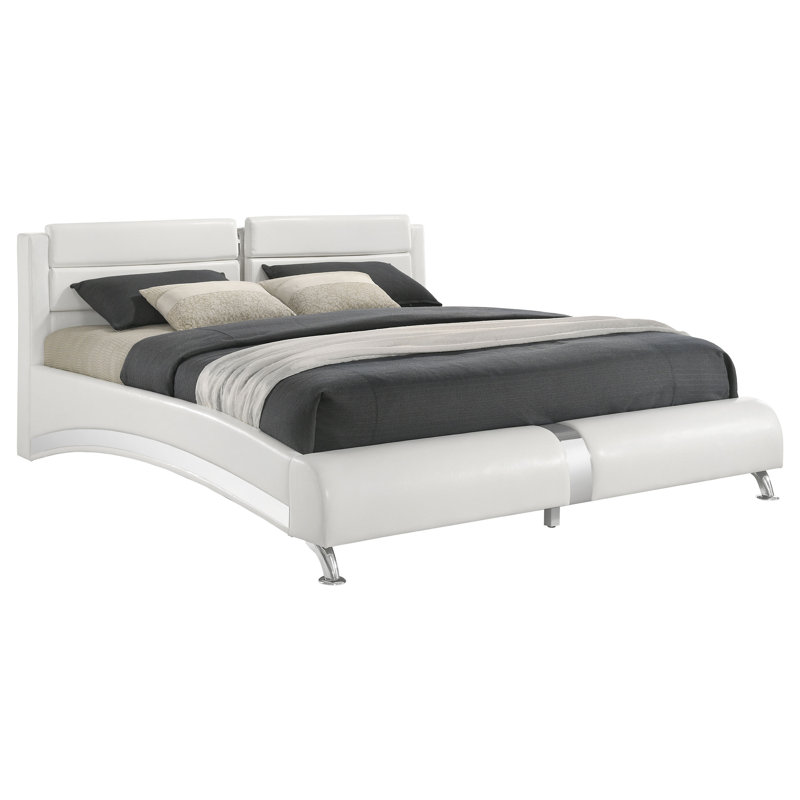 Artimiza Upholstered Eastern King Sleigh Bed White, White, King