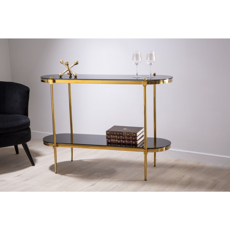 Hakon 120cm Glass Top Console Table