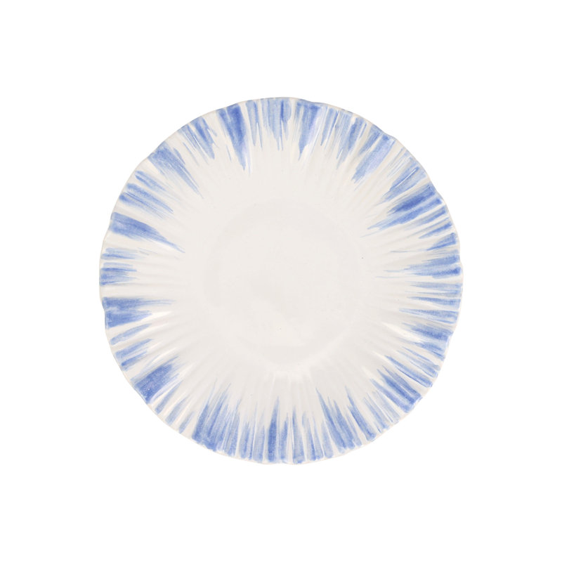Bari Stoneware Salad/Dessert Plate, Blue/White