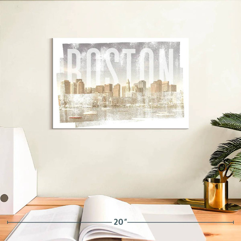 Lilie Boston Skyline rétro, H 8 po x l 12 po