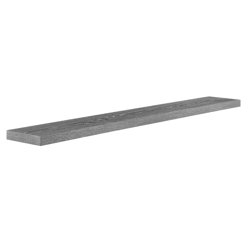 Wooden Wall Mounted Floating Shelf, 1.97" H x 74.81" W x 10.24" D, Dark Grey