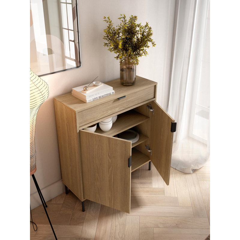 16 Pair Shoe Storage Cabinet, Oak