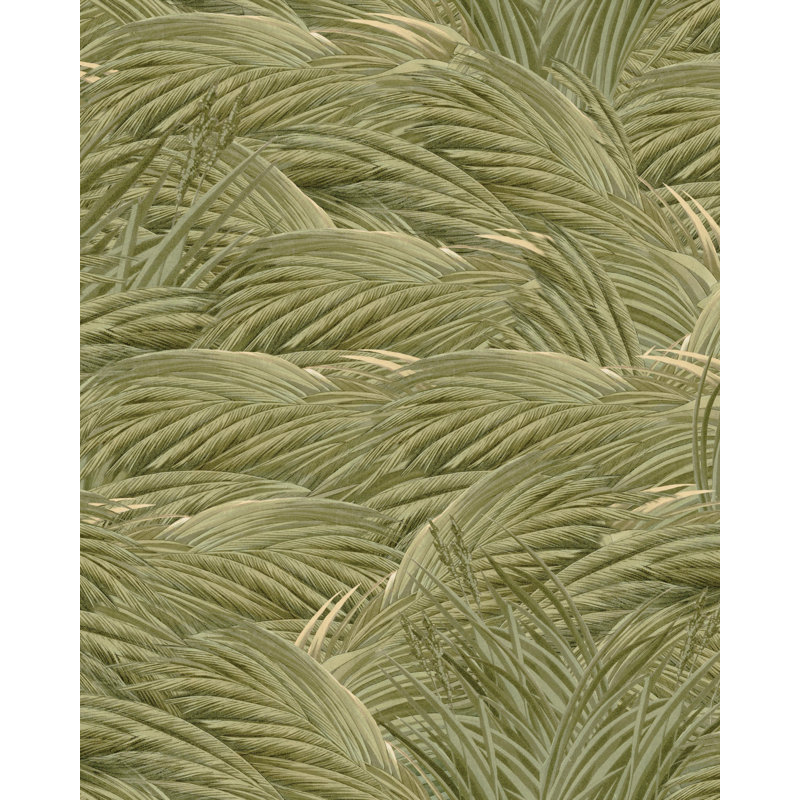 Satin and Matte Wallpaper Roll, Green/Brown